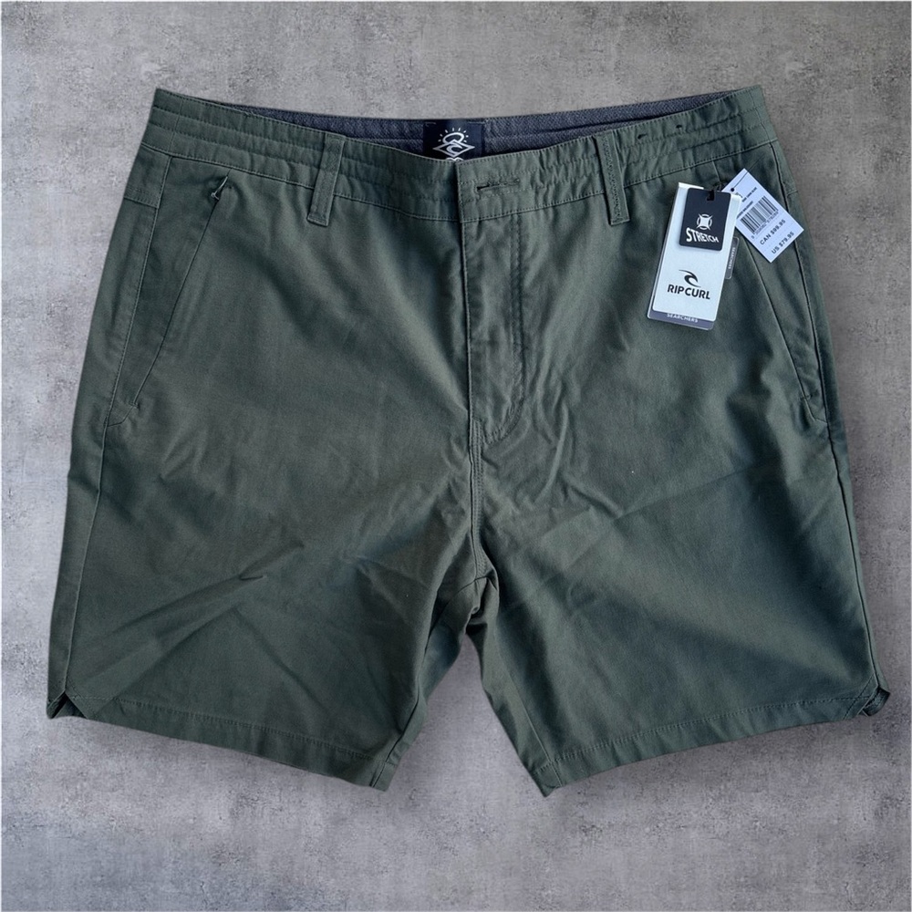 Rip Curl Men's Stretch Casual Shorts Olive/Army Green Size 34 Walk Short - NWT